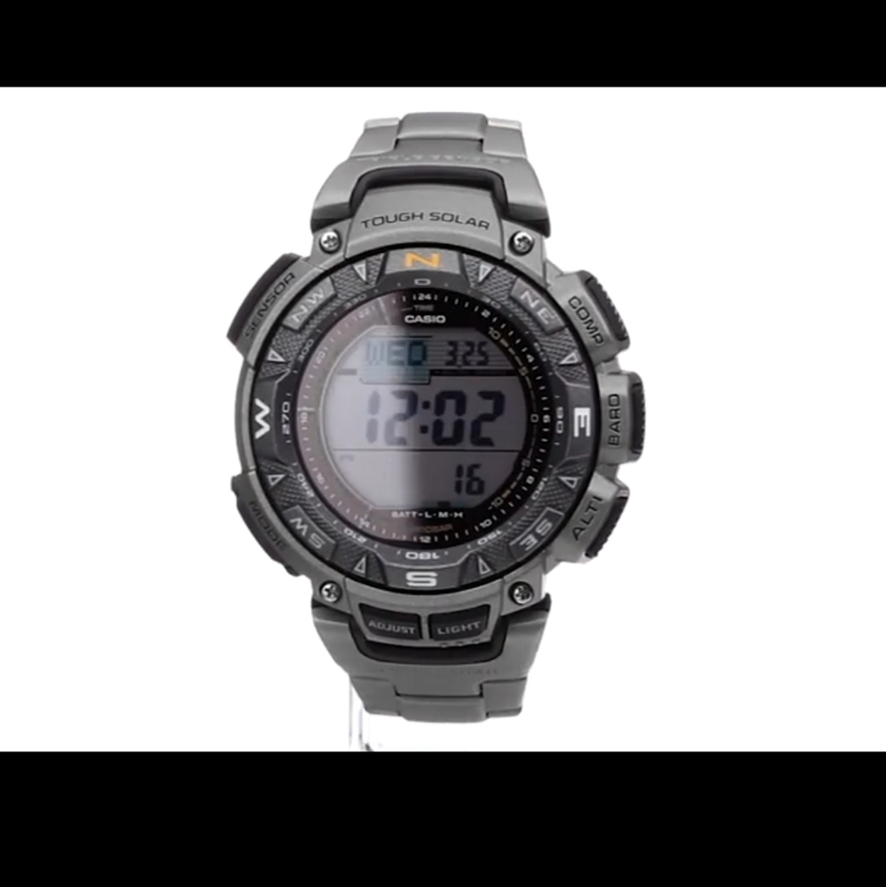 Casio Men's Pathfinder Triple-Sensor Stainless Steel Watch